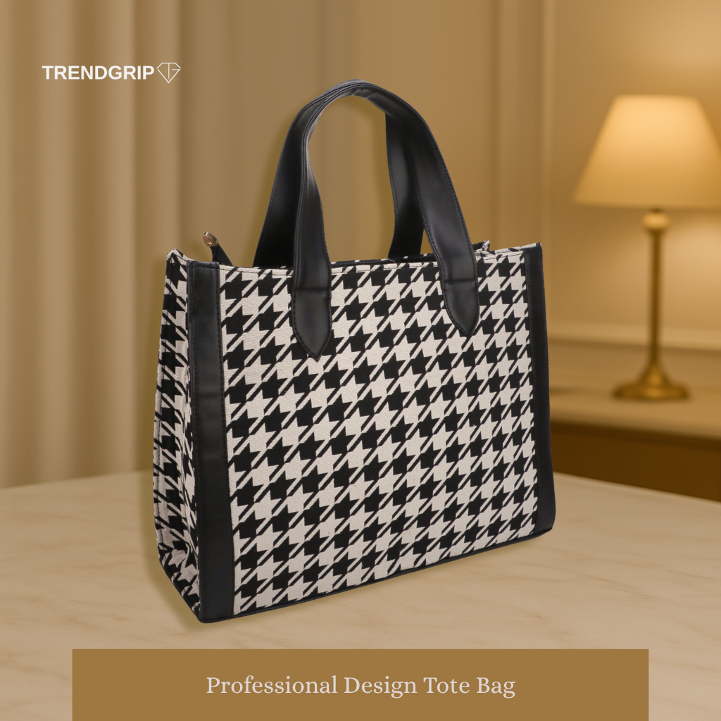 Premium Black & White Trendy Pattern Tote Bag