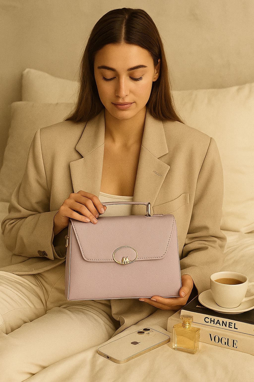 Trendgrip Blush – Lavender Pebbled Mini Handbag
