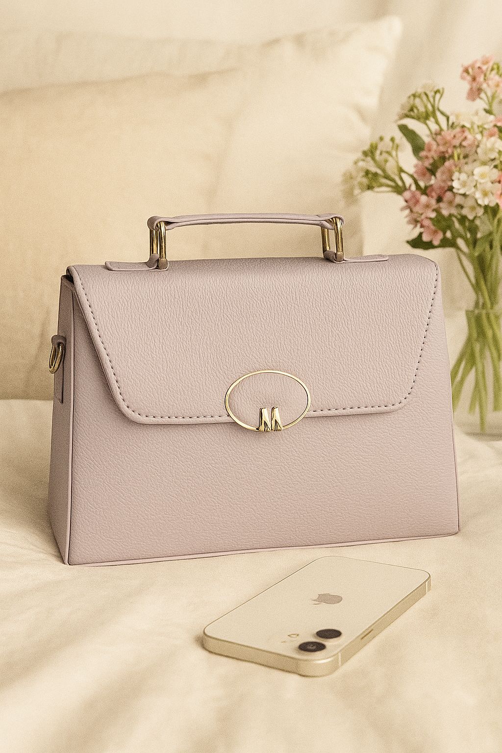 Trendgrip Blush – Lavender Pebbled Mini Handbag