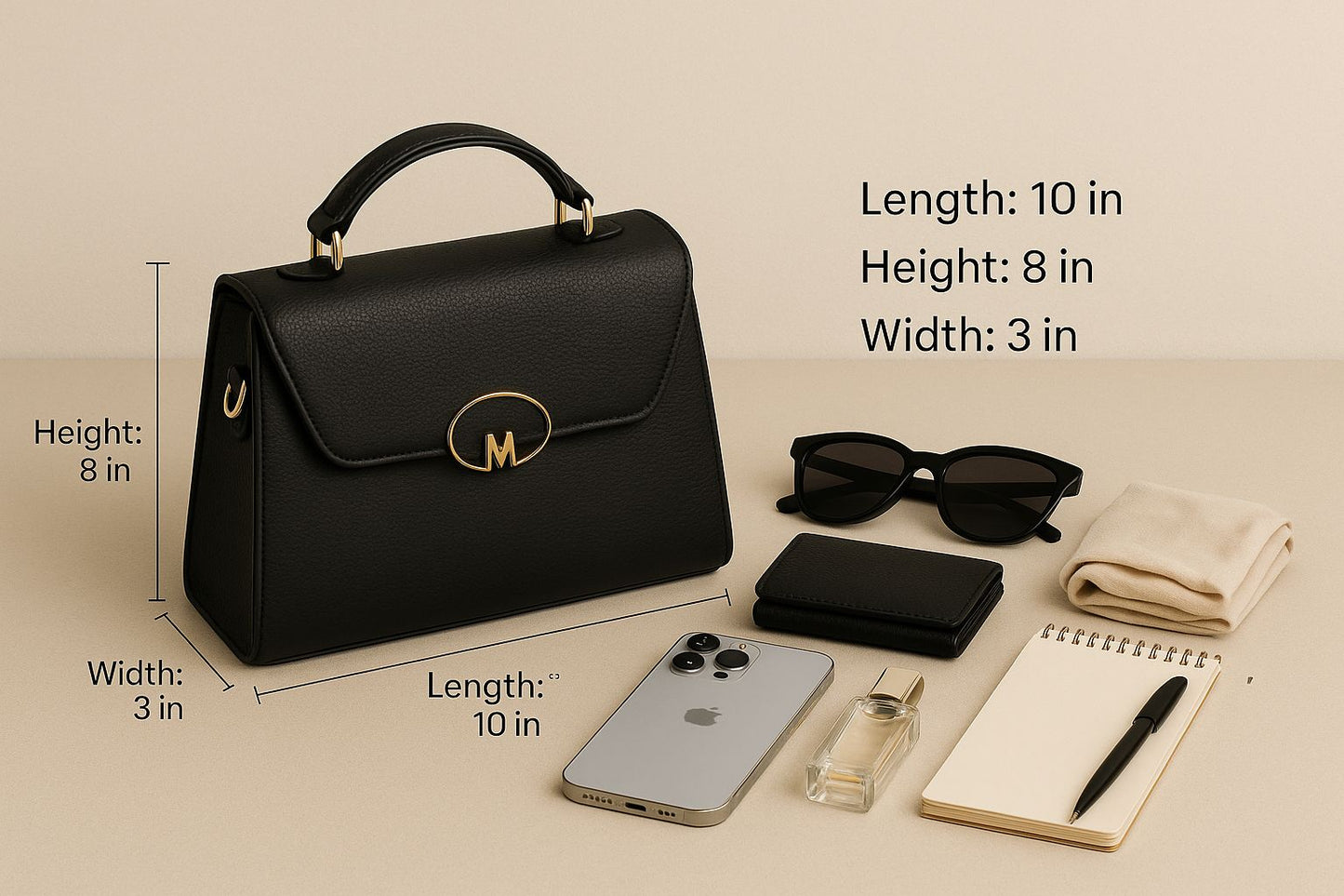 Trendgrip Moscow – Black Structured Handbag