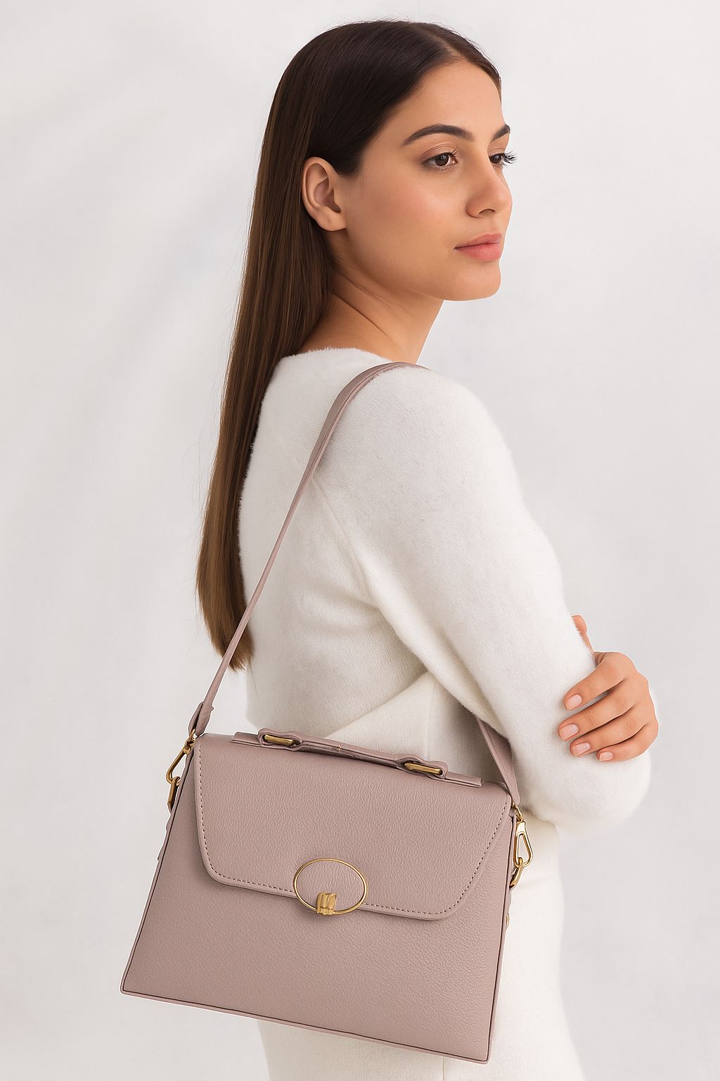 Trendgrip Blush – Lavender Pebbled Mini Handbag