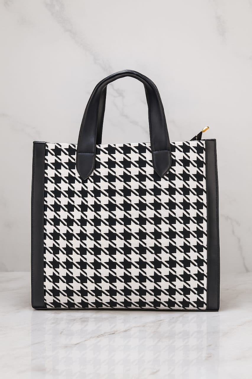 Premium Black & White Trendy Pattern Tote Bag
