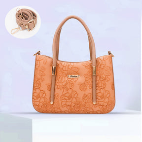 FLOWER PRINT SLING BAG - light tan  colour