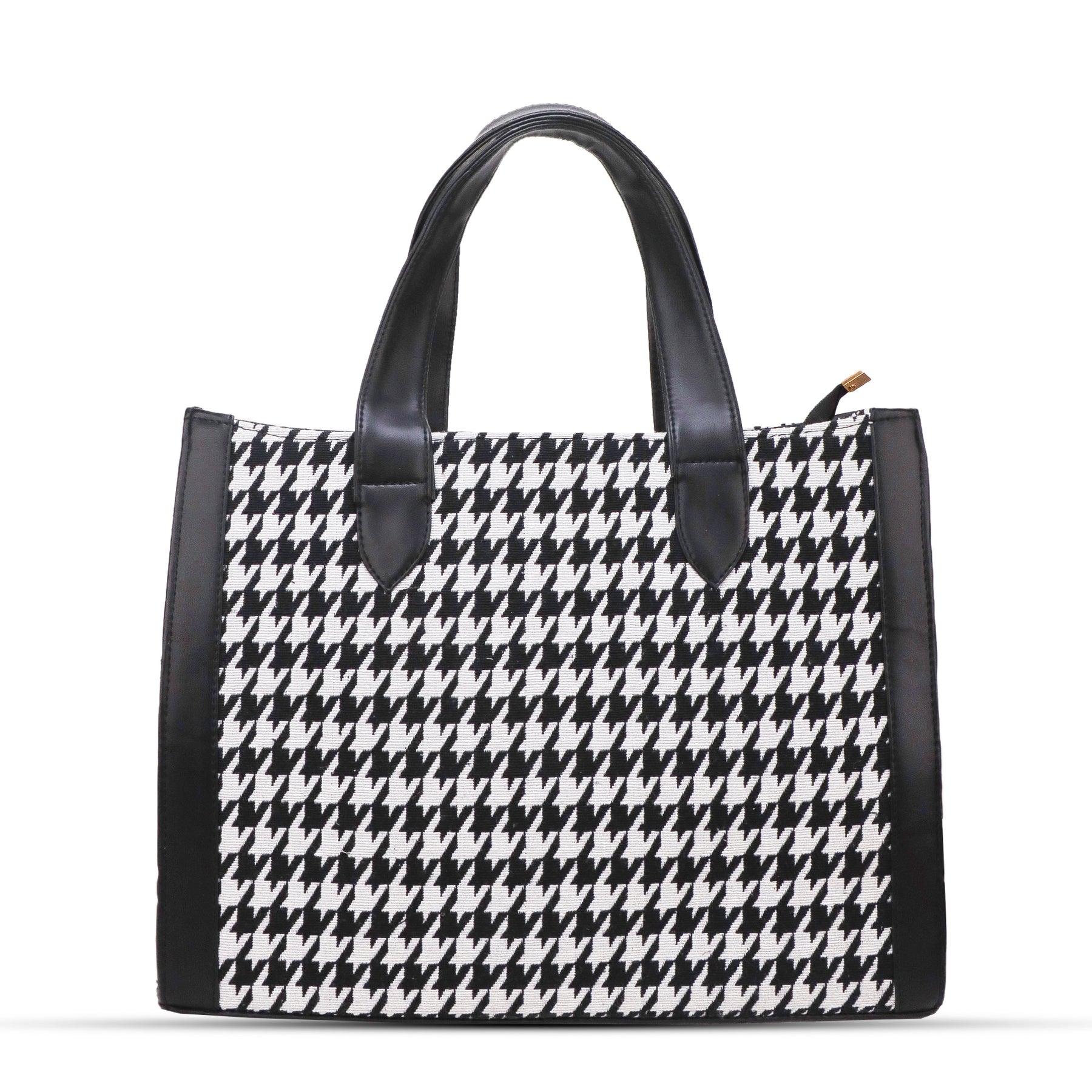 Stylish Tote Bag for Women | Trendy Small Check Design | Black and White Hand Bag | Undetectable Shoulder Straps