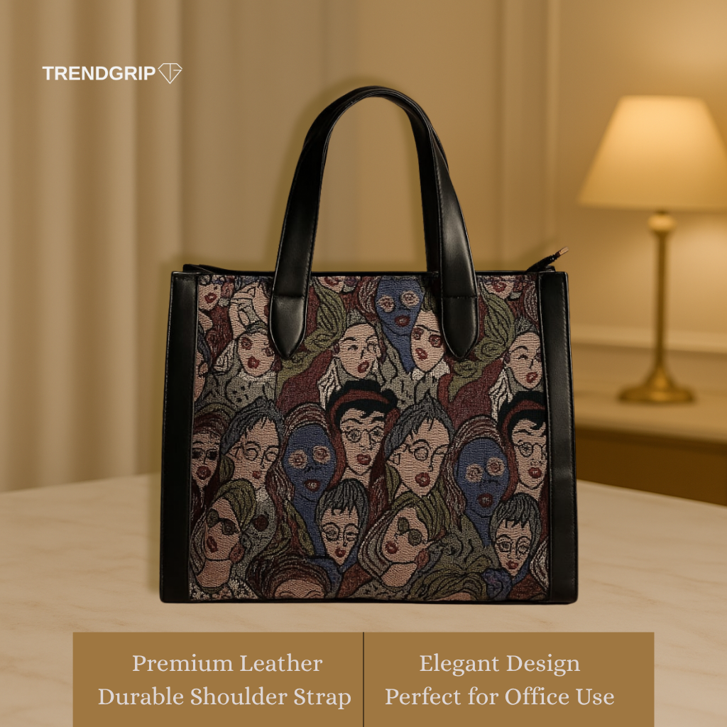 Stylish Tote Bag for Women | Unique 3D Faceprint Design  | Multicolor Hand Bag | Undetectable Shoulder Straps