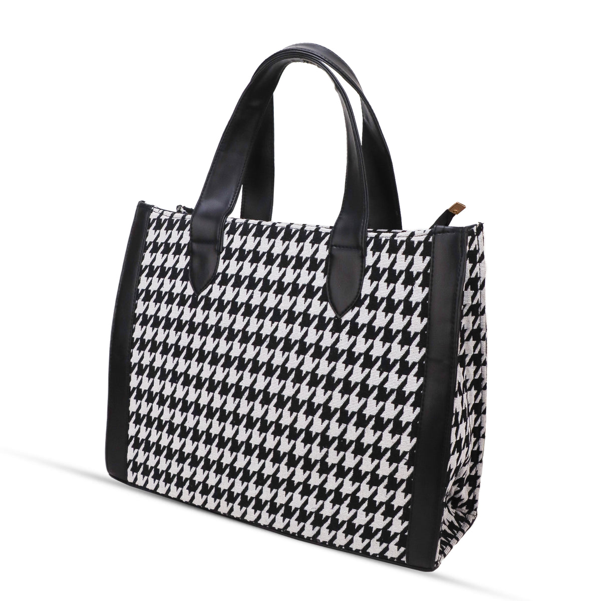 Stylish Tote Bag for Women | Trendy Small Check Design | Black and White Hand Bag | Undetectable Shoulder Straps