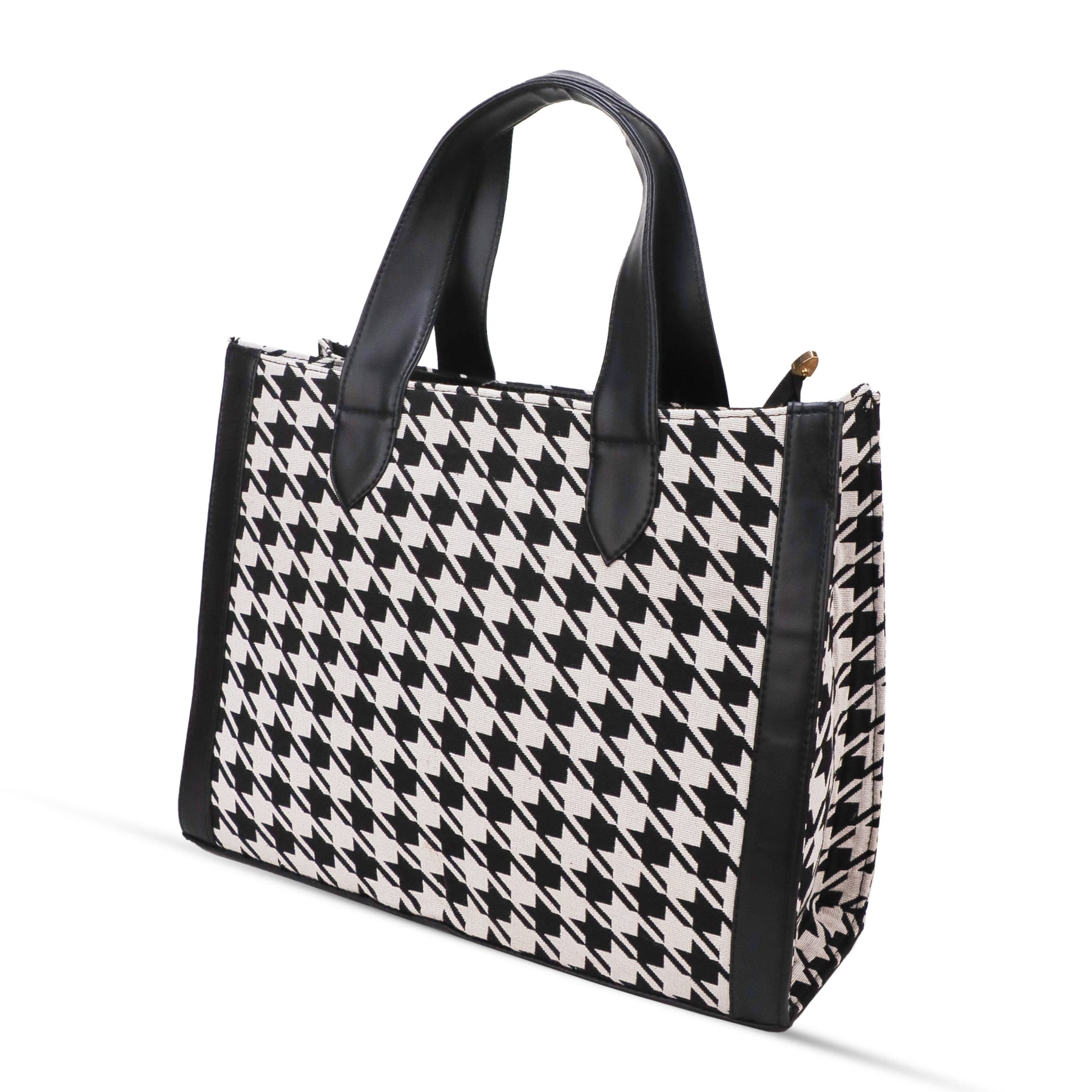 Stylish Tote Bag for Women | Trendy Check Design | Black and White Hand Bag | Undetectable Shoulder Straps