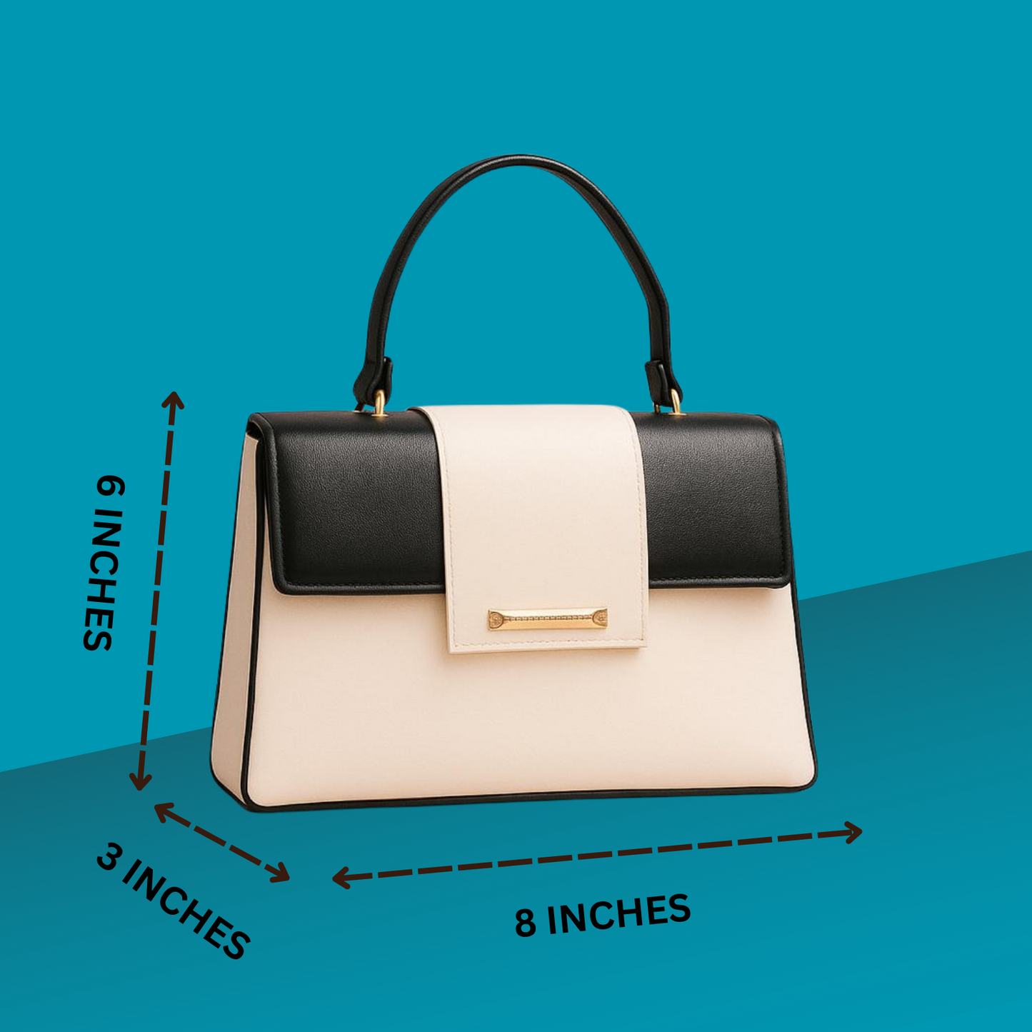 Trendgrip Two-Tone White & Black Elegant Handbag