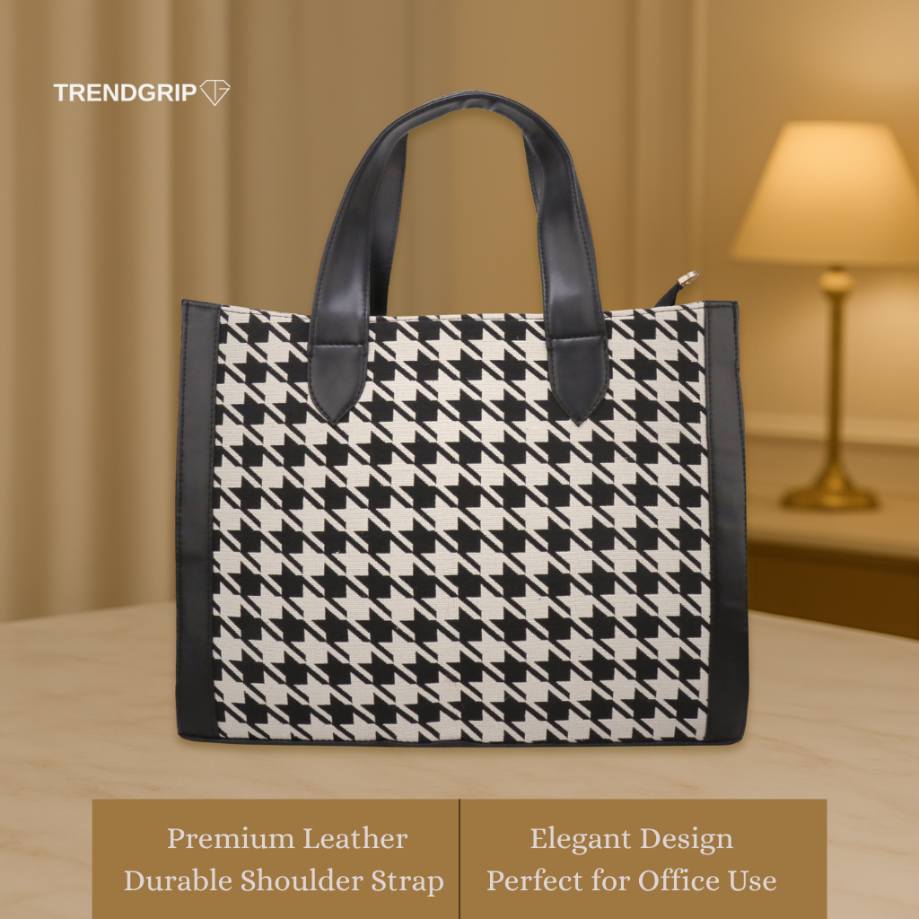 Premium Black & White Trendy Pattern Tote Bag