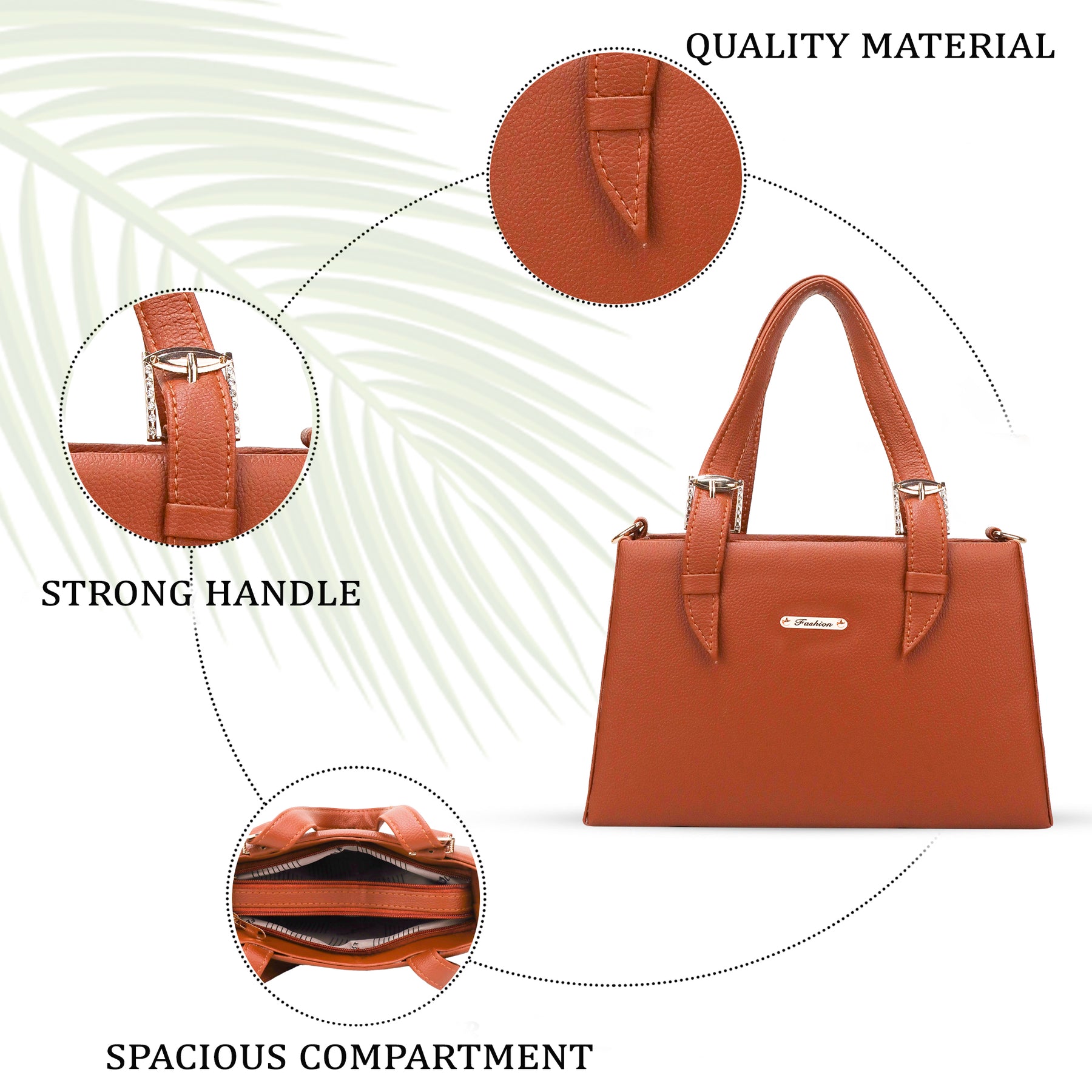 TRENDGRIP Hand Bag For Women. Stylish Tan Color |Hand Bag with strap