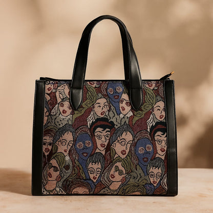 Stylish Tote Bag for Women | Unique 3D Faceprint Design  | Multicolor Hand Bag | Undetectable Shoulder Straps