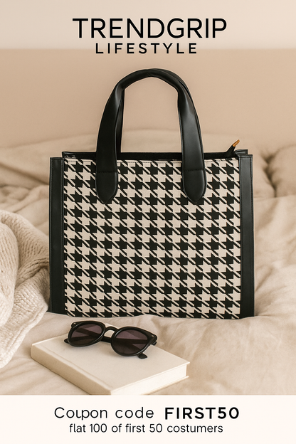 Premium Black & White Trendy Pattern Tote Bag