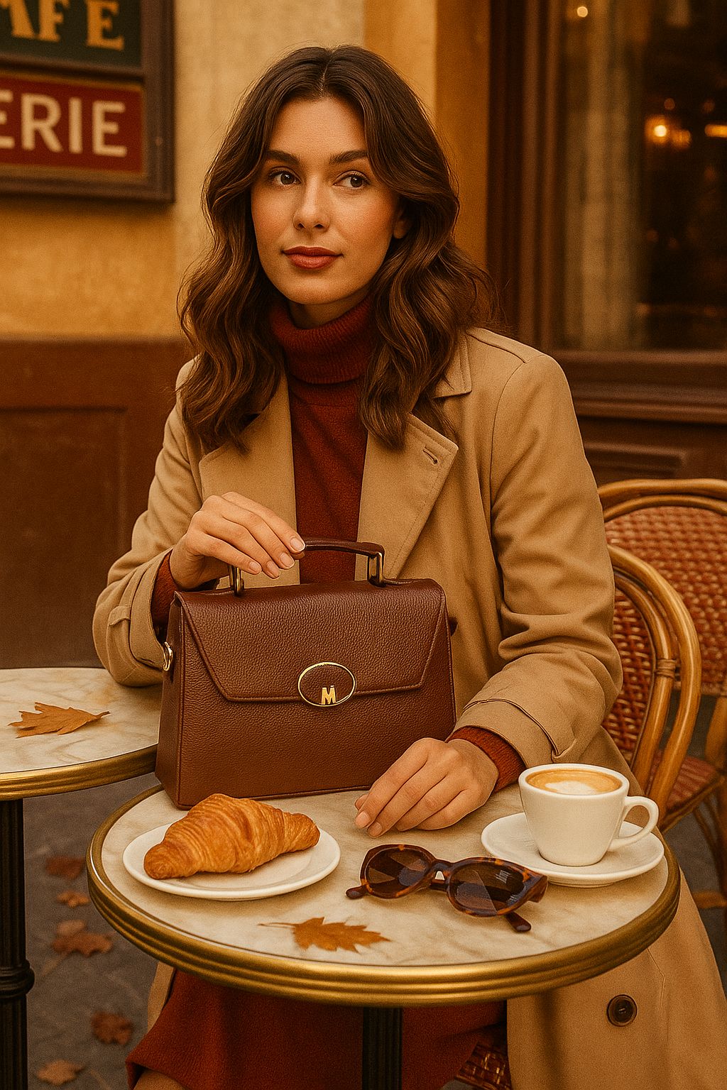 Trendgrip Florence – Brown Textured Leather Handbag