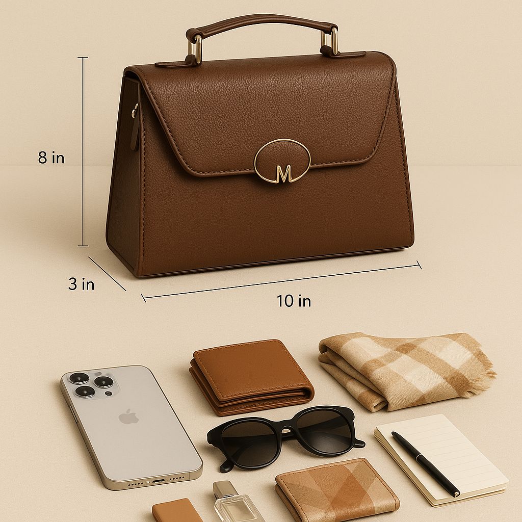 Trendgrip Florence – Brown Textured Leather Handbag