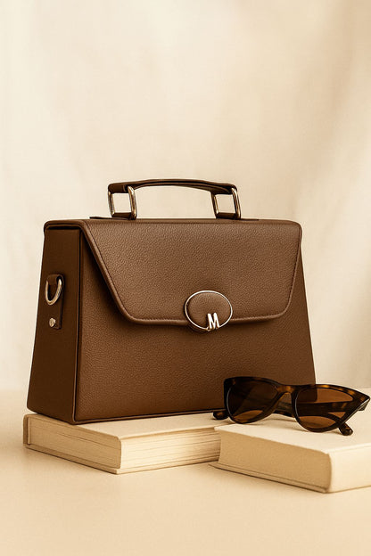 Trendgrip Florence – Brown Textured Leather Handbag