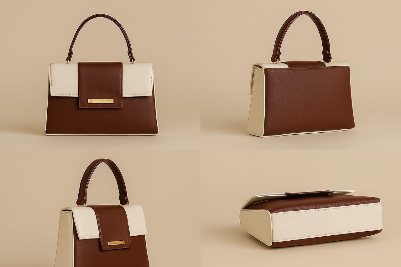 Trendgrip Two-Tone White & Lavender Elegant Handbag