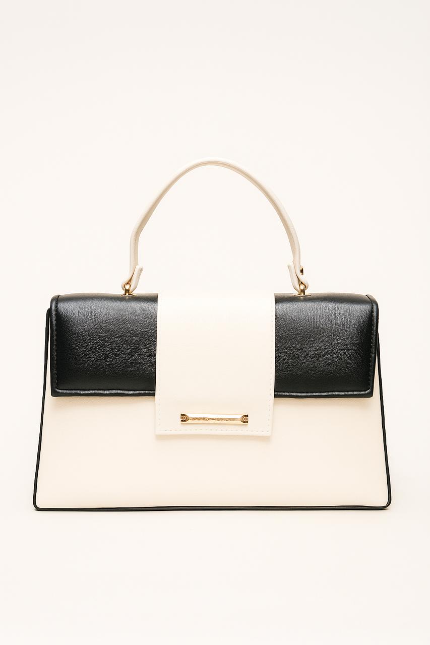 Trendgrip Two-Tone White & Black Elegant Handbag