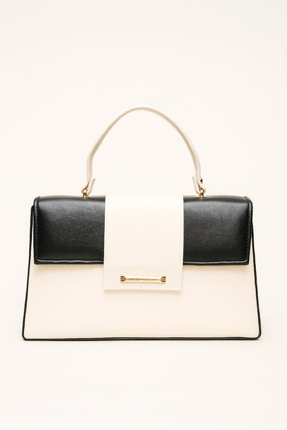 Trendgrip Two-Tone White & Black Elegant Handbag